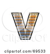 Royalty Free RF Clipart Illustration Of A Patterned Symbol Lowercase V by chrisroll