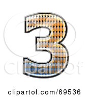 Royalty Free RF Clipart Illustration Of A Patterned Symbol Number 3 by chrisroll