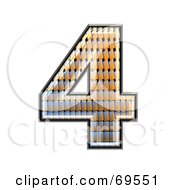 Royalty Free RF Clipart Illustration Of A Patterned Symbol Number 4
