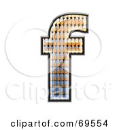 Royalty Free RF Clipart Illustration Of A Patterned Symbol Lowercase F