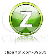 Royalty Free RF Clipart Illustration Of A Shiny 3d Green Button Capital Z