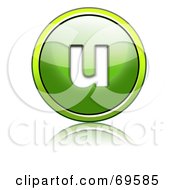 Royalty Free RF Clipart Illustration Of A Shiny 3d Green Button Lowercase U