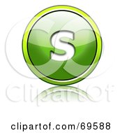 Royalty Free RF Clipart Illustration Of A Shiny 3d Green Button Lowercase S