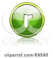 Royalty Free RF Clipart Illustration Of A Shiny 3d Green Button Lowercase R
