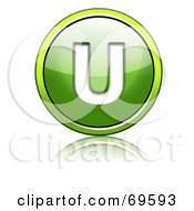 Royalty Free RF Clipart Illustration Of A Shiny 3d Green Button Capital U