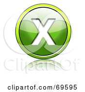 Royalty Free RF Clipart Illustration Of A Shiny 3d Green Button Capital X