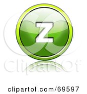 Royalty Free RF Clipart Illustration Of A Shiny 3d Green Button Lowercase Z