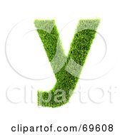 Poster, Art Print Of Grassy 3d Green Symbol Letter Y