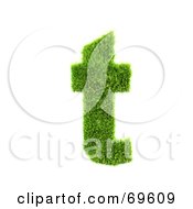 Poster, Art Print Of Grassy 3d Green Symbol Letter T