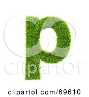 Poster, Art Print Of Grassy 3d Green Symbol Letter P