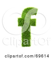 Poster, Art Print Of Grassy 3d Green Symbol Letter F