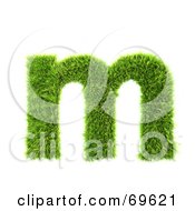 Poster, Art Print Of Grassy 3d Green Symbol Letter M