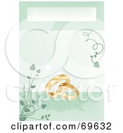 Royalty Free RF Clipart Illustration Of A Green Bridal Background With Wedding Bands And Vines by MilsiArt