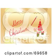 Poster, Art Print Of Golden And Red Merry Christmas Greeting With A Tree