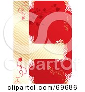 Poster, Art Print Of Red And Gold Bridal Background With Vines And White Dots