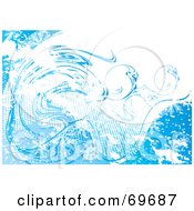 Royalty Free RF Clipart Illustration Of A Blue And White Icy Snowflake Background Version 3