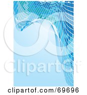 Poster, Art Print Of Blue Background With Waves Of Mosaic Tiles