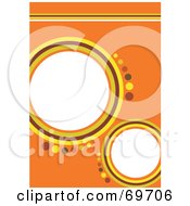 Poster, Art Print Of Orange Background With Yellow And Brown Circles And Text Space