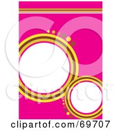 Poster, Art Print Of Pink Background With Yellow Circles Around Text Spaces