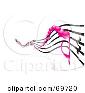Royalty Free RF Clipart Illustration Of A Background Of Pink Pearl Music Notes On Bars by MilsiArt