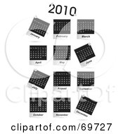 Poster, Art Print Of Digital Collage Of Black And White 2010 Calendars On White