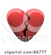 Royalty Free RF Clipart Illustration Of A Red 3d Cracking Heart by Jiri Moucka