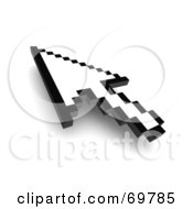 Royalty Free RF Clipart Illustration Of A Black And White Pixelated Arrow Cursor Version 1 by Jiri Moucka