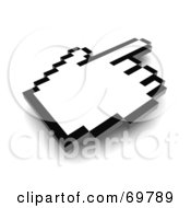 Royalty Free RF Clipart Illustration Of A Pointing Black And White Pixelated Hand Cursor Version 2 by Jiri Moucka