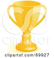 3d Gold Trophy Cup On White