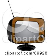 Royalty Free RF Clipart Illustration Of A Retro Wood Veneer Television Set by elaineitalia