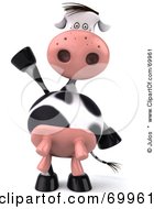 Royalty Free RF Clipart Illustration Of A 3d Horton The Cow Waving by Julos