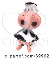 Royalty Free RF Clipart Illustration Of A 3d Horton The Cow Looking Up by Julos