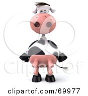 Royalty Free RF Clipart Illustration Of A 3d Horton The Cow Standing And Facing Front by Julos