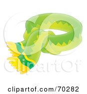 Poster, Art Print Of Tied Green And Yellow Airbrushed Scarf