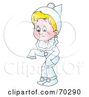 Royalty Free RF Clipart Illustration Of A Sad Little Blond Clown Boy Crying