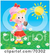 Poster, Art Print Of Little Blond Girl Eating A Popsicle On A Hot Day