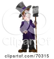 Poster, Art Print Of Dirty Chimney Sweep Holding A Brush