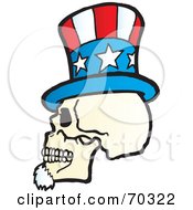 Poster, Art Print Of Uncle Sam Skull Wearing A Hat