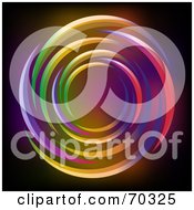 Poster, Art Print Of Black Background With Neon Light Circles