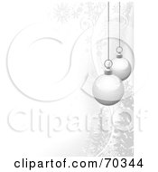 Royalty Free RF Clipart Illustration Of A White Background With Suspended Christmas Baubles