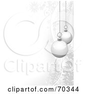 Poster, Art Print Of White Background With Suspended Christmas Baubles