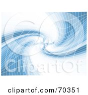 Royalty Free RF Clipart Illustration Of A Blue And White Abstract Tile Swirl Background