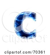 Royalty Free RF Clipart Illustration Of A Blue Electric Symbol Lowercase C