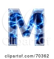 Poster, Art Print Of Blue Electric Symbol Capital M