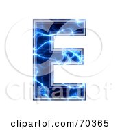 Poster, Art Print Of Blue Electric Symbol Capital E