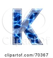 Poster, Art Print Of Blue Electric Symbol Capital K