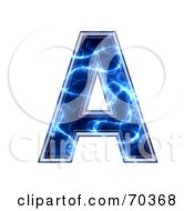 Poster, Art Print Of Blue Electric Symbol Capital A