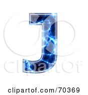 Poster, Art Print Of Blue Electric Symbol Capital J