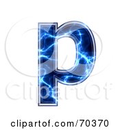 Poster, Art Print Of Blue Electric Symbol Lowercase P
