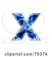 Poster, Art Print Of Blue Electric Symbol Lowercase X